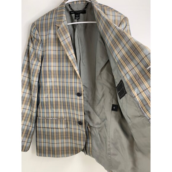 Mens MARC by MARC JACOBS Size M Plaid Silk Notch Lapel Sport Coat 7153 - Picture 7 of 11